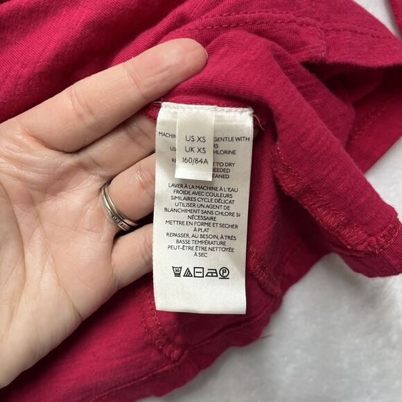 Anthropologie Ruffle V-Neck Long Sleeve Top Womens XS Pink Fuchsia Edwardian - Picture 8 of 11